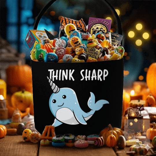 Think Sharp Narwhal Unicorn Of The Sea Animal Fabric Baskets