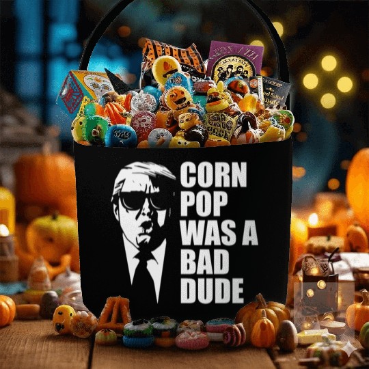 Corn Pop Was A Bad Dude Funny Meme Fabric Baskets