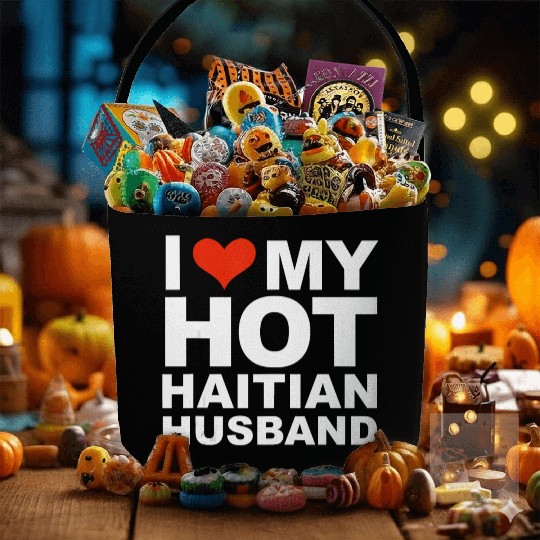 I Love My Hot Haitian Husband Wife Marriage Haiti Fabric Baskets