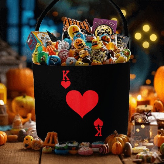 King of Hearts Playing Card Halloween Costume Tank Fabric Baskets