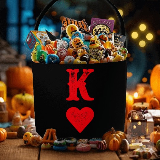 King Of Hearts Playing Cards Couples Halloween Cos Fabric Baskets