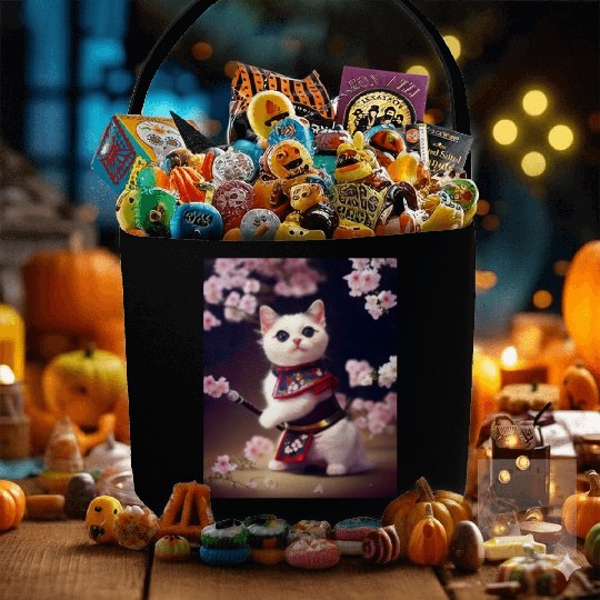 Samurai Cat Fabric Baskets