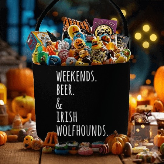 Weekends Beer And Irish Wolfhound Fabric Baskets