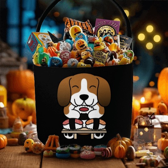 Sushi Lover Basset Hound Fabric Baskets