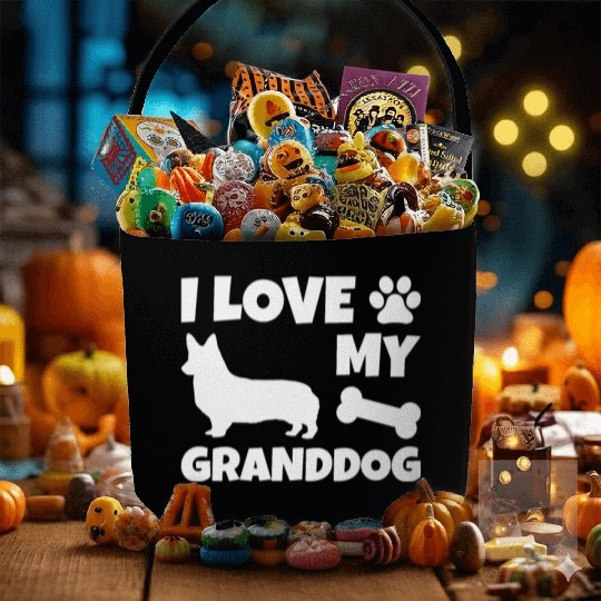 I Love My Granddog Corgi Fabric Baskets