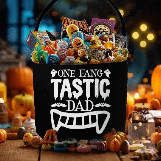 One Fang Tastic Dad Funny Halloween Fabric Baskets