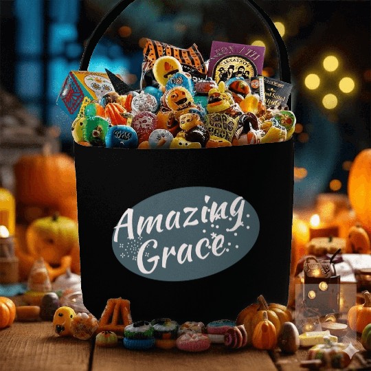 Amazing Grace Christian design Fabric Baskets