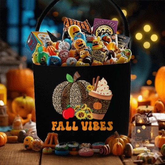 Groovy Fall Vibes Teacher Life Pumpkin Fabric Baskets