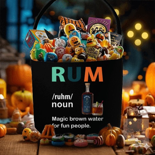Rum Magic Brown Water For Fun People Funny Vintage Fabric Baskets