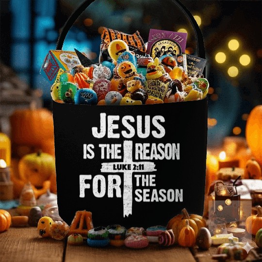 Jesus Is The Reason For The Season Fabric Baskets