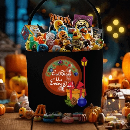 Cute A Christmas Carol God Bless Us Everyone Lamp Fabric Baskets