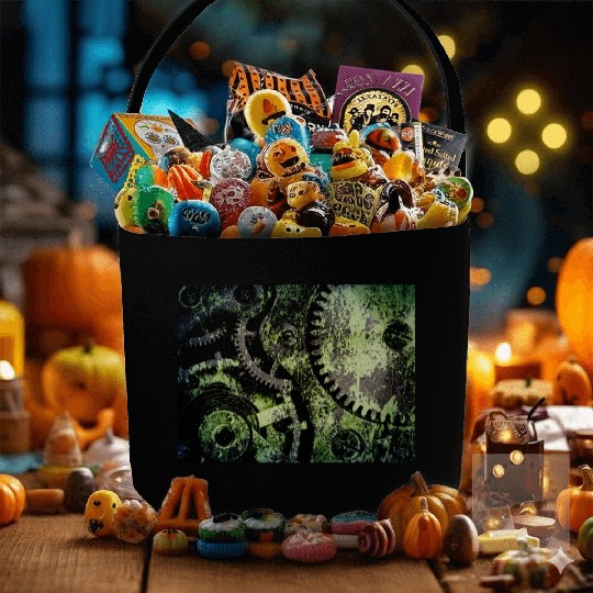 Clock Mechanism Copper Oxide Steampunk Abstract Fabric Baskets