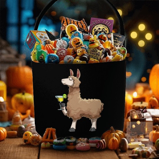 Funny Alpaca Drinks Cocktail for a Alpaca lover Fabric Baskets