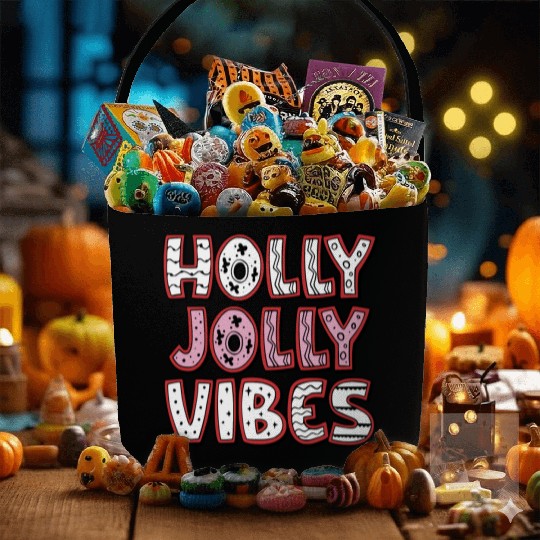 Holly jolly vibes Fabric Baskets