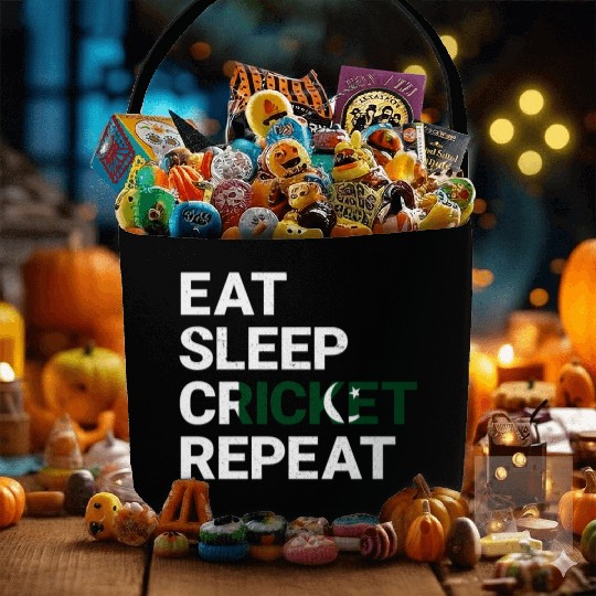 Eat Sleep Cricket Repeat PK Flag Sports Gift Fabric Baskets