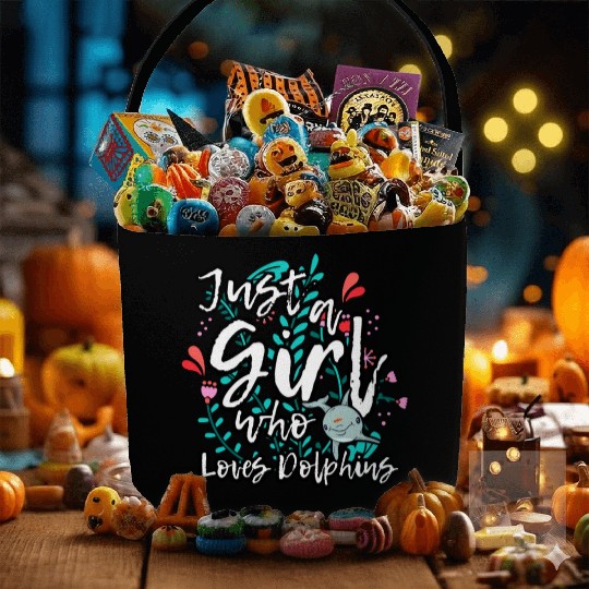 Dolphin Lovers Funny Quote Just A Girl Who Loves D Fabric Baskets