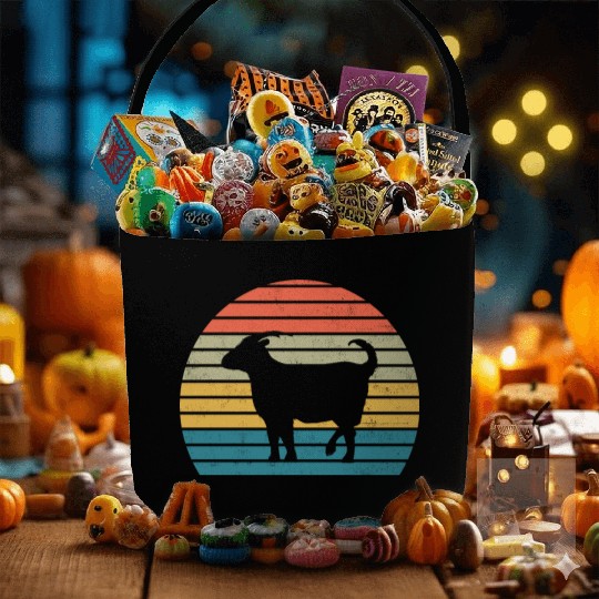 Goat Lover Gift Funny Retro Vintage Farm Fabric Baskets