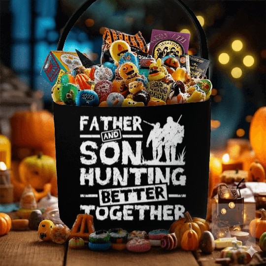 Father And son Hunting Better Together Fabric Baskets