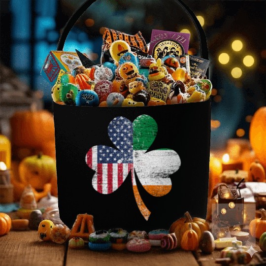 Shamrock Usa Flag Irish Ireland Fabric Baskets