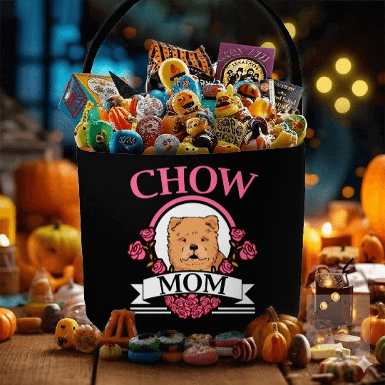Chow Mom Dog Owner Puppy Lover Paw Love Doggy Pup Fabric Baskets