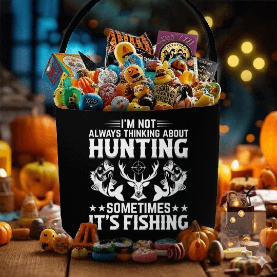 Deer Hunting Fish Fishing Trout Fishing Deer Hunte Fabric Baskets