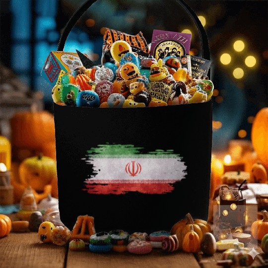 Iran - national flag, brush effect Fabric Baskets
