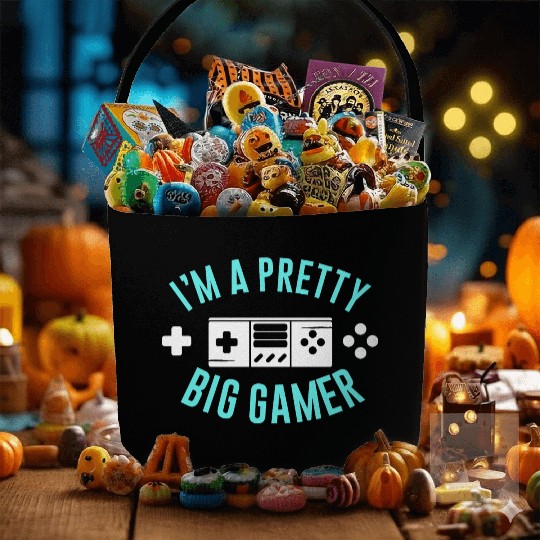 Pretty Big Gamer Video Game Player Gaming Gifts Fabric Baskets