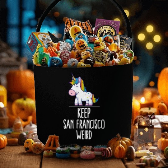 Keep San Francisco Weird Unicorn Liberal Eccentric Fabric Baskets
