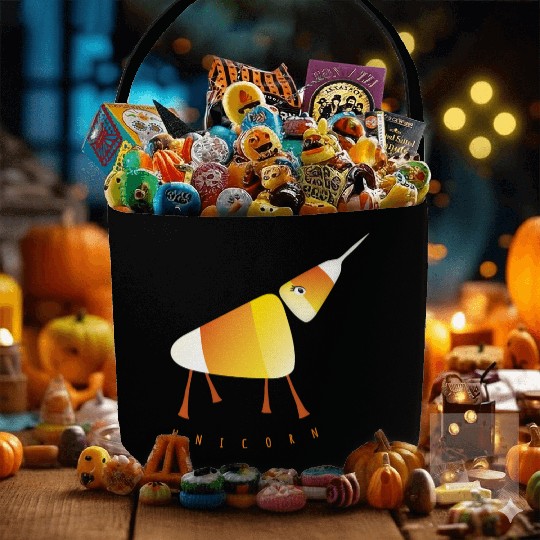 UNICORN Funny Candy Corn Halloween Fabric Baskets