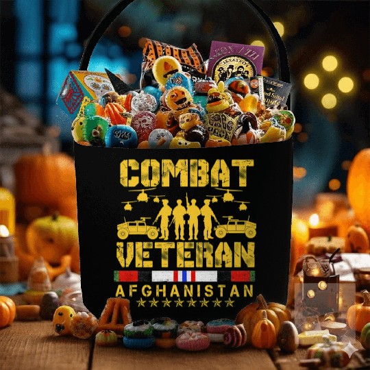 Combat Veteran Afghanistan Proud Us Fabric Baskets