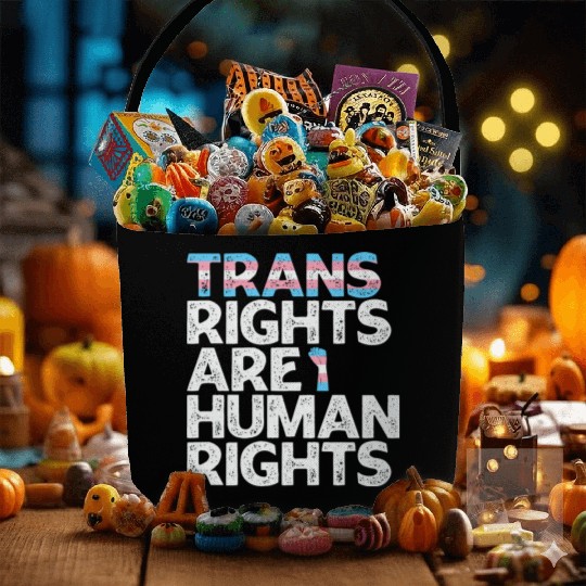 LBGT Flag Gay Pride Trans rights are human rights Fabric Baskets