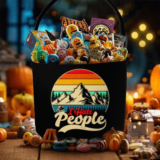 I Hate People Hiking Camping Fabric Baskets