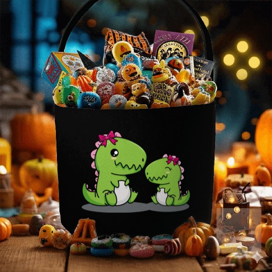 Big sister dino t-rex dinosaur sibling baby girls Fabric Baskets