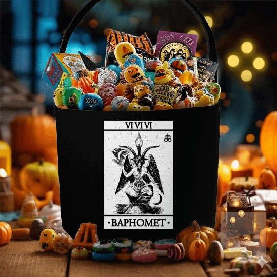 Baphomet Tarot Card Satanic Occult Fabric Baskets