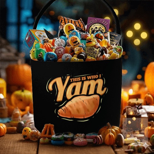 This Is Who I Yam Sweet Potatoe Thanksgiving Fabric Baskets