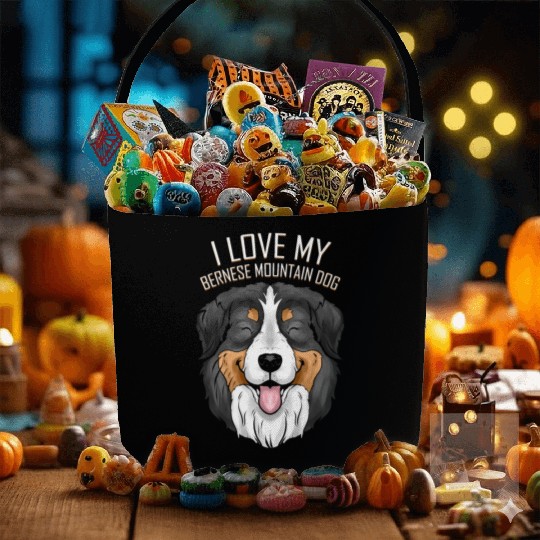 Dog Lover - I Love My Bernese Mountain Dog Fabric Baskets