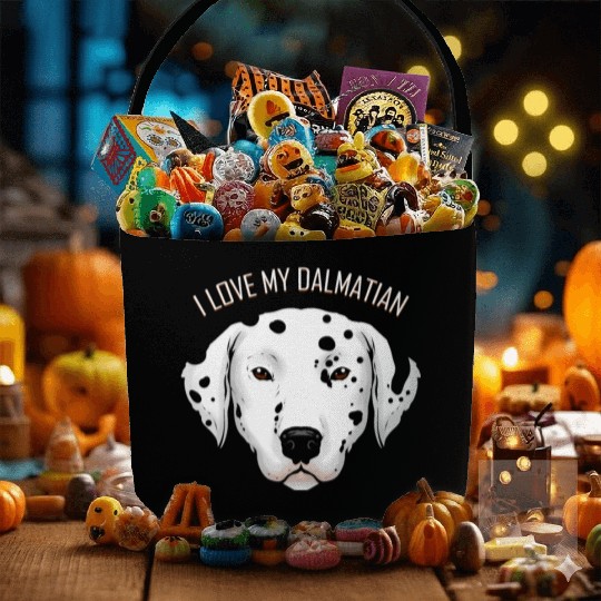 Dog Lover - I Love My Dalmatian Fabric Baskets