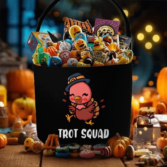 Thanksgiving Running Turkey Trot Squad Fabric Baskets