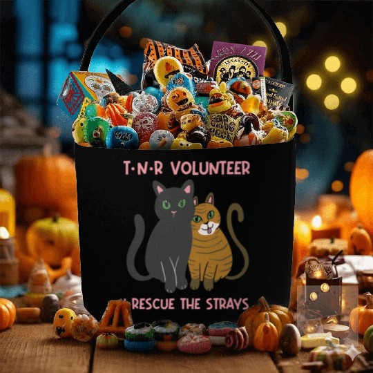 T N R Volunteer I rescue stray cats street cats Fabric Baskets