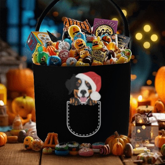 Bernese Mountain Dog Merry Christmas Fabric Baskets
