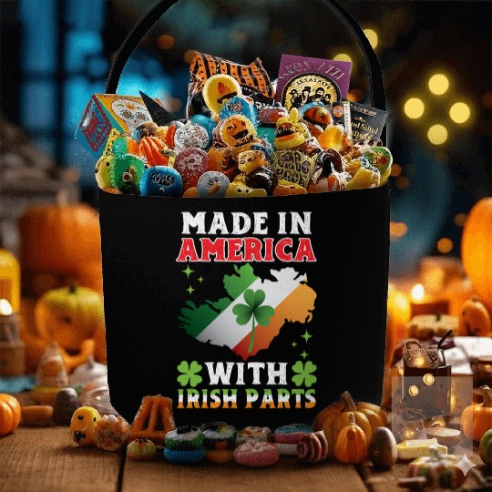 Made In America With Irish Parts Ireland Gaelic Fabric Baskets