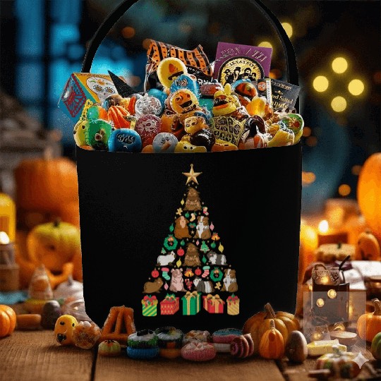 Guinea Pig Christmas Tree Fabric Baskets