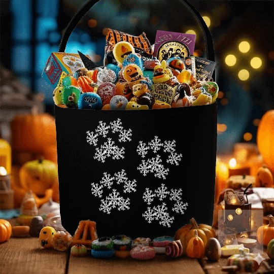 Snowflake Paw Prints Fabric Baskets