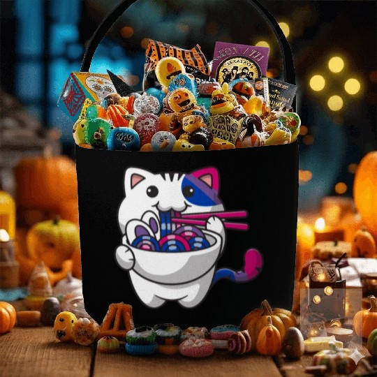 Bisexual Pride Bi Kawaii Cat Ramen Noodles Bisexua Fabric Baskets