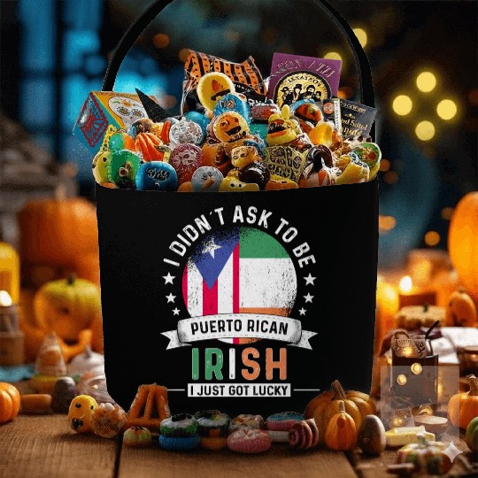 Puerto Rico Flag Ireland Grown Got Lucky Fabric Baskets