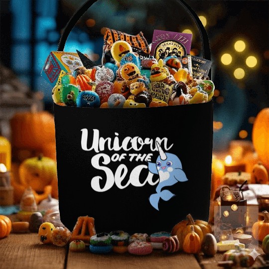 Unicorn of the sea narwhal humor Fabric Baskets