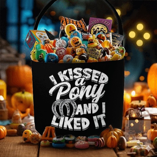 I kissed a pony and I liked it - horse Fabric Baskets