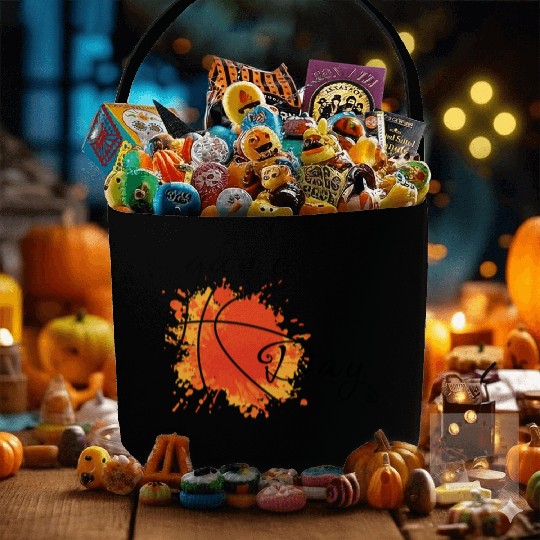 Game Day Basketball Lightning Bolt Fabric Baskets