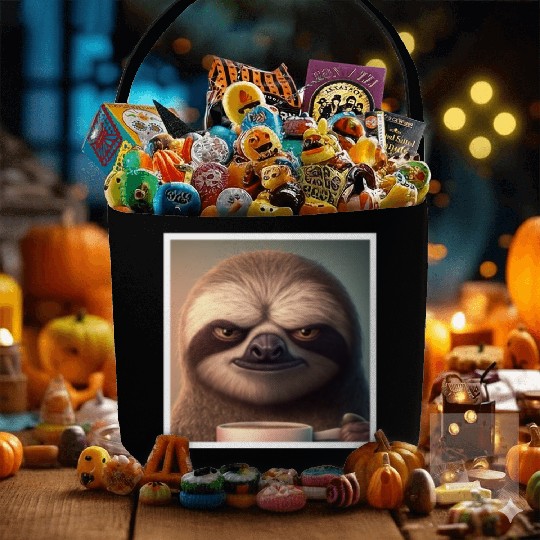 3d Sloth grumpy Coffee I hate people good morning Fabric Baskets