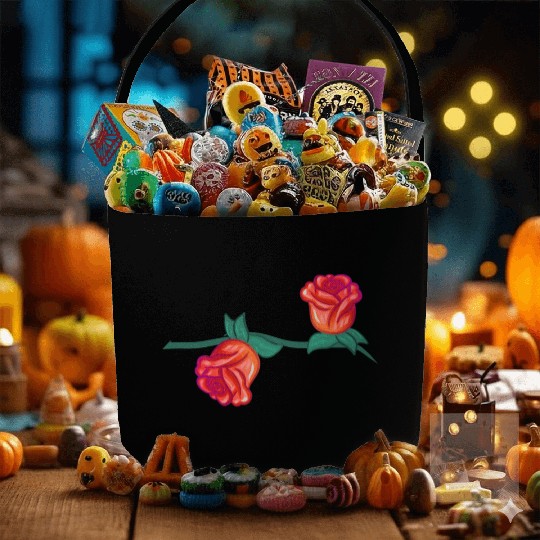 red plants line flower rose branch nature Fabric Baskets